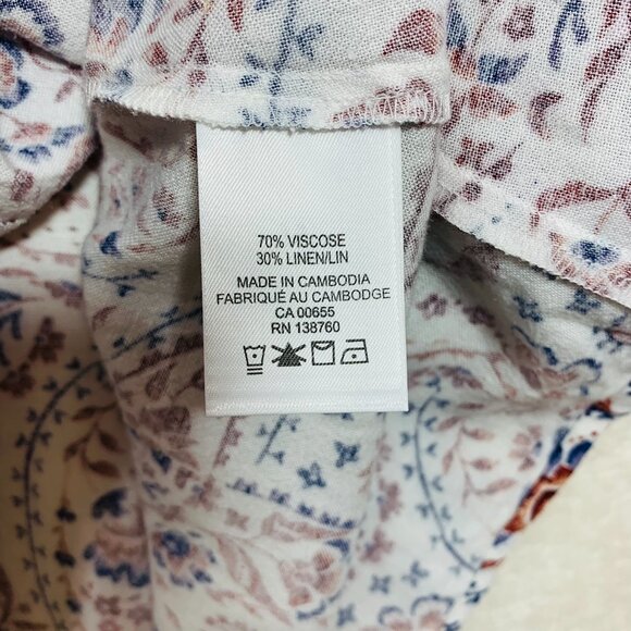 Linen-Blend Printed Swing Dress size medium RETIMANS - Picture 4 of 13